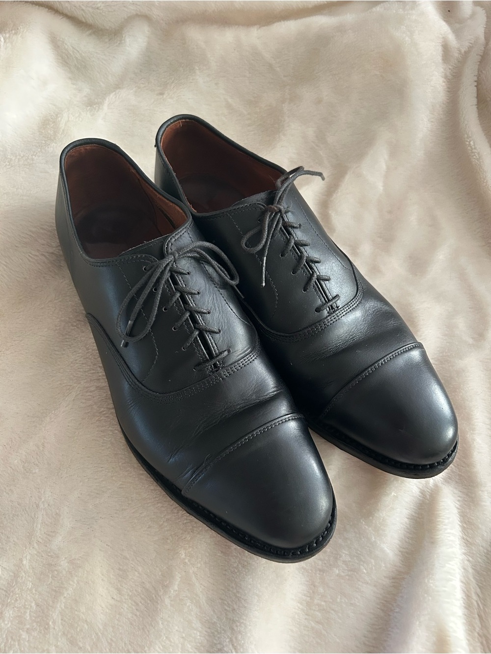 Allen Edmonds park avenue black cap toe lace up oxford dress shoes 10.5